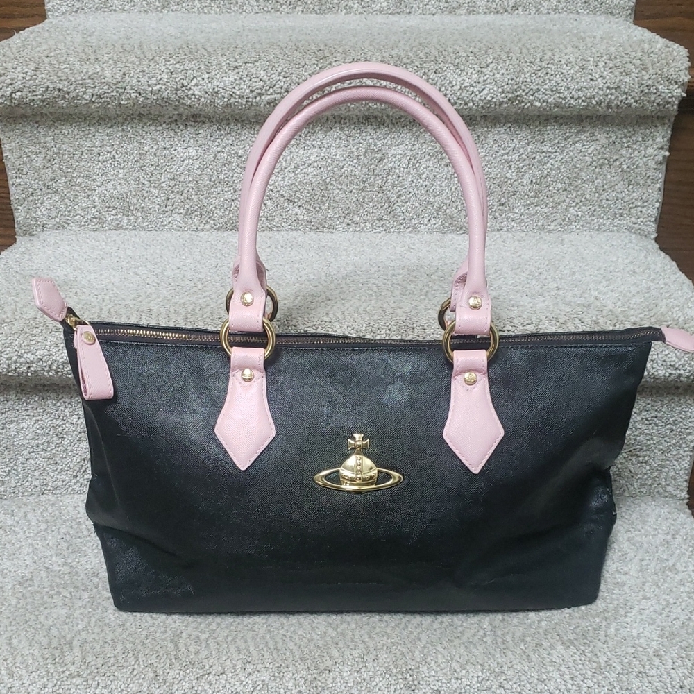 Vivienne Westwood Black and Pink Shoulder Bag